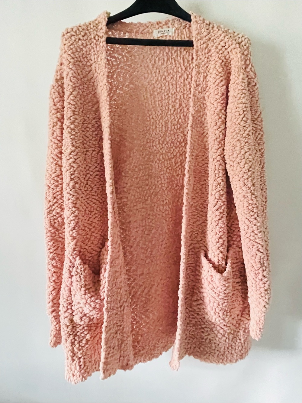Zenana Outfitters Dusty Blush Sherpa Open-Front Cardigan